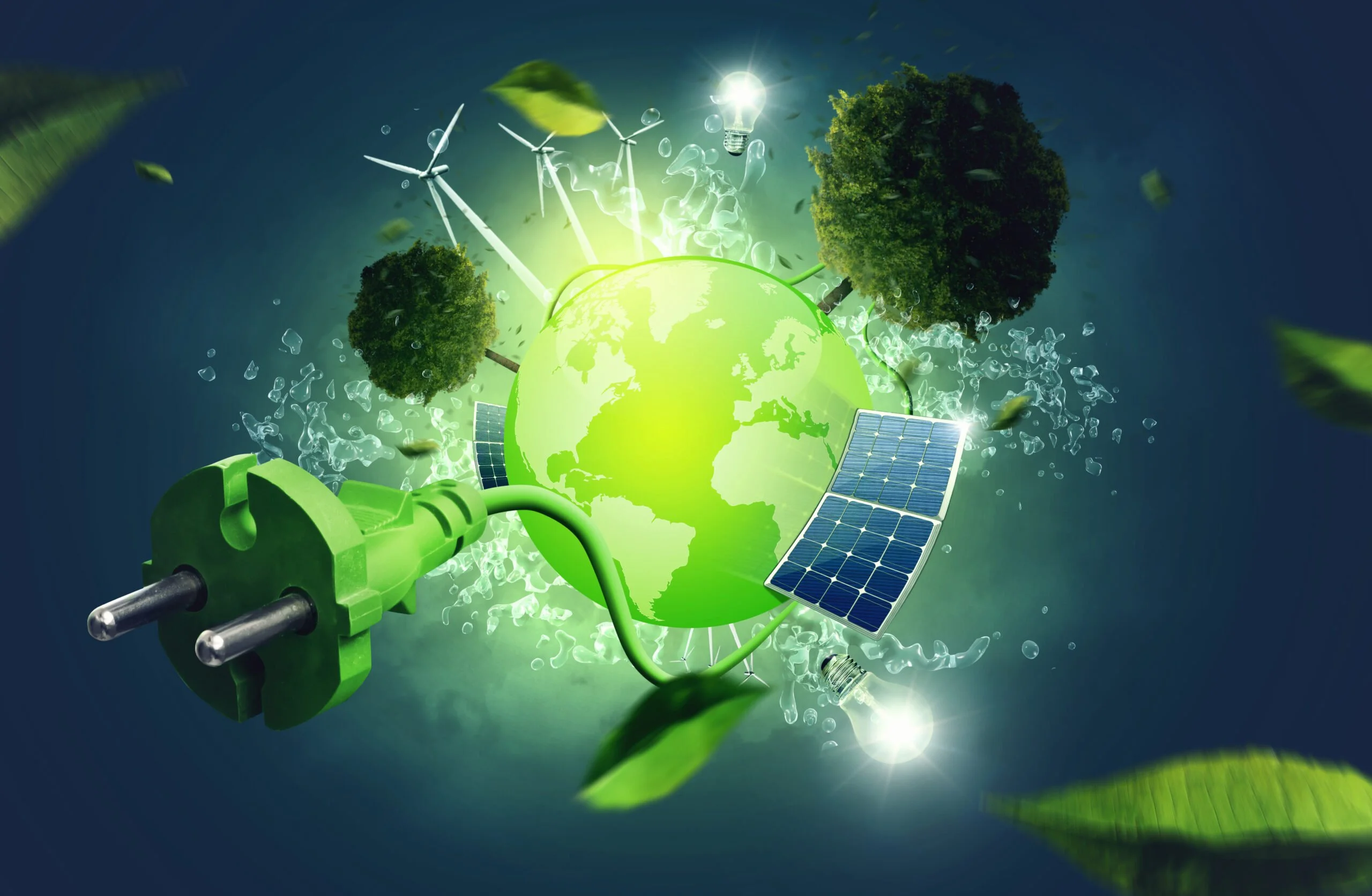 Terra verde e fiorente rappresentante la sostenibilità ambientale.